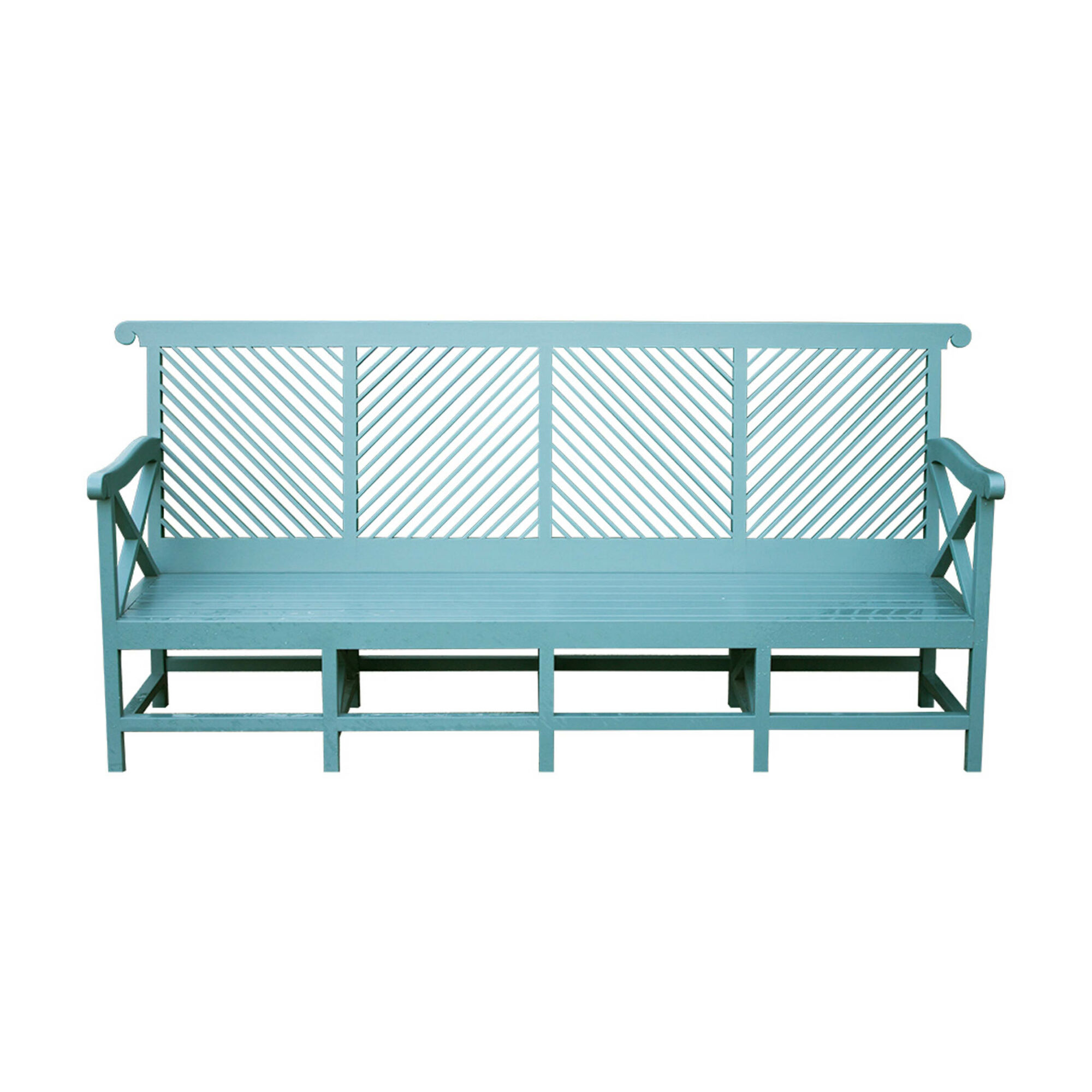 almodington 4 panel bench painted powder blue